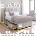 Divan Bed Set With Drawer and Headboard Plush Velvet Solid Base Double & King