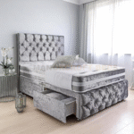 2025 Brand New Crushed Velvet Divan Bed With Matching Headboard