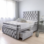 2025 Brand New Crushed Velvet Divan Bed With Matching Headboard