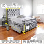 2025 Brand New Crushed Velvet Divan Bed With Matching Headboard