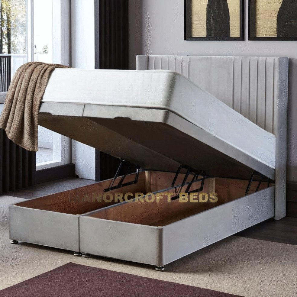 2025 Italian Style Soft Velvet Divan Lift Up Storage Bed Base