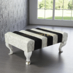 2025 Zebra Chesterfield Footstool Pouffe Seat Stool Home Chair Foot stool Bench