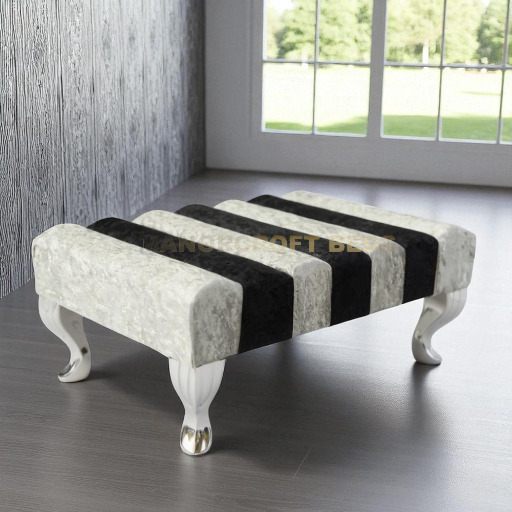 2025 Zebra Chesterfield Footstool Pouffe Seat Stool Home Chair Foot stool Bench