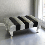 2025 Zebra Chesterfield Footstool Pouffe Seat Stool Home Chair Foot stool Bench