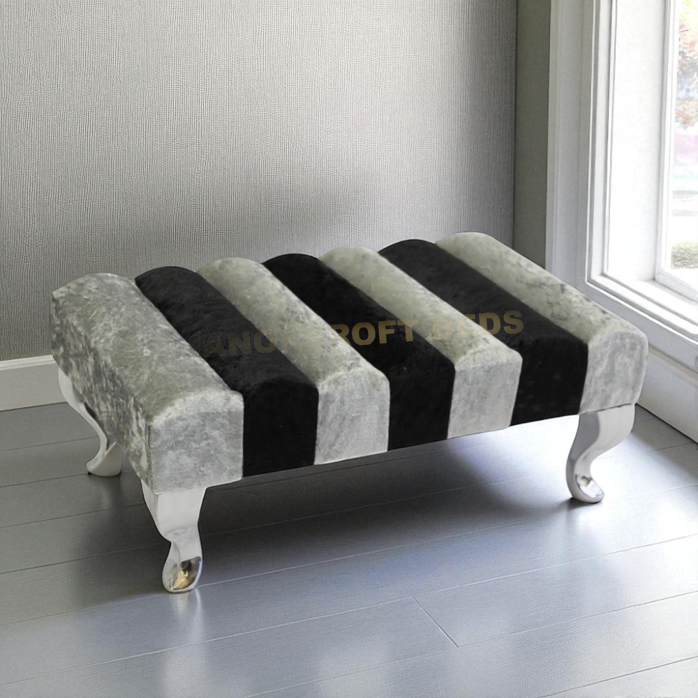 2025 Zebra Chesterfield Footstool Pouffe Seat Stool Home Chair Foot stool Bench