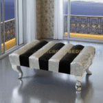 2025 Zebra Chesterfield Footstool Pouffe Seat Stool Home Chair Foot stool Bench