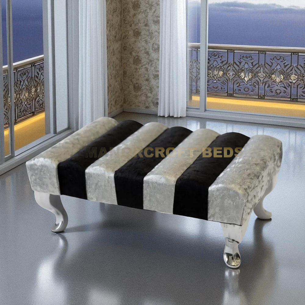 2025 Zebra Chesterfield Footstool Pouffe Seat Stool Home Chair Foot stool Bench