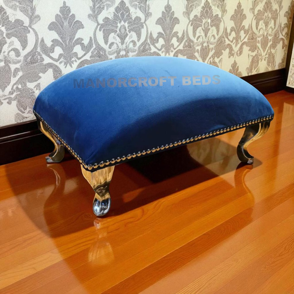 2025 Footstool Plain Fabric Pouffe Seat Stool Chair Foot Stool Bench