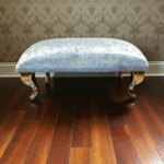 2025 Footstool Plain Fabric Pouffe Seat Stool Chair Foot Stool Bench