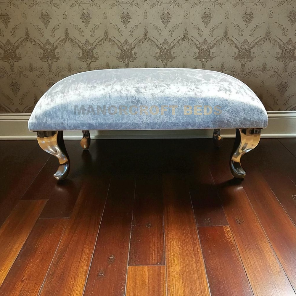 2025 Footstool Plain Fabric Pouffe Seat Stool Chair Foot Stool Bench