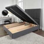 Ottoman Bed Divan Storage Plush Velvet + Panel Bed Head – Foot Lift Gas Lift