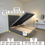 Ottoman Bed Divan Storage Plush Velvet + Panel Bed Head – Foot Lift Gas Lift