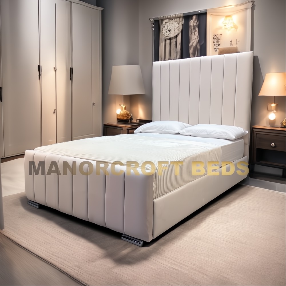 2025 Panel Lined Designer Bed Frame With Optional Ottoman Storage