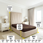 2026 Sunrise Luxury Bed Frame with Tall High Headboard – All Colours Available