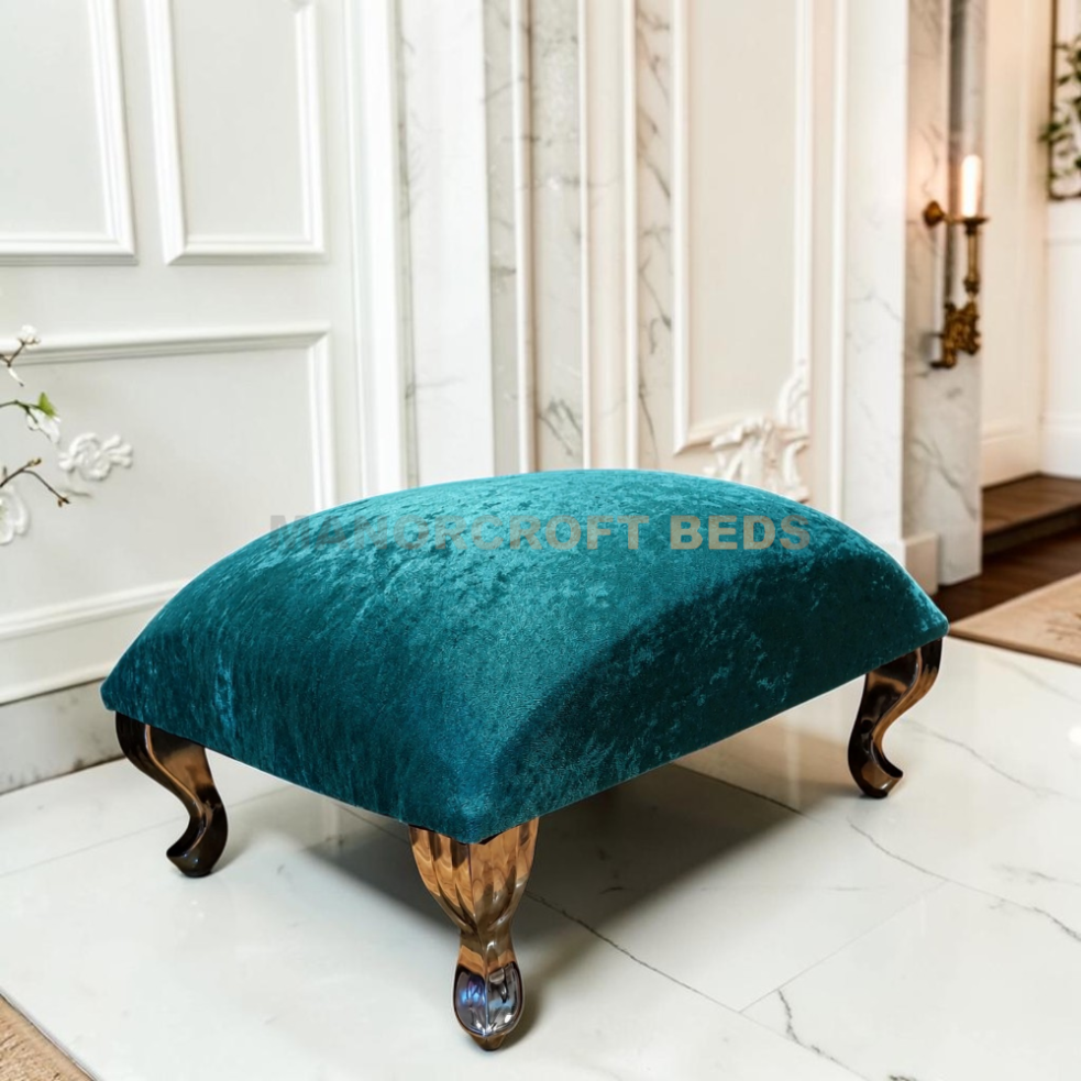 Padded Upholstered Fabric Footstool Pouffe Bench Foot Rest Stool