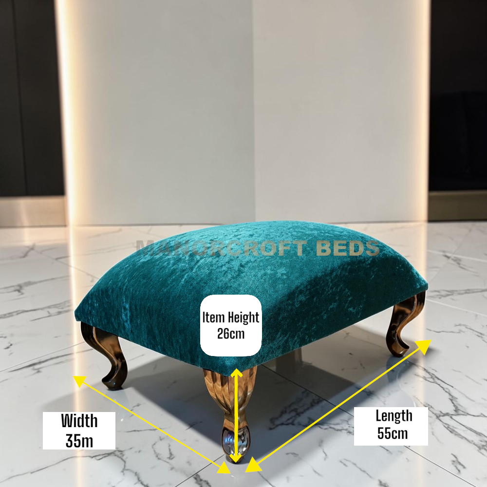 Padded Upholstered Fabric Footstool Pouffe Bench Foot Rest Stool