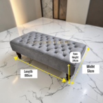"Chesterfield Upholstered Footstool Pouffe – Plush Coffee Table Grey"
